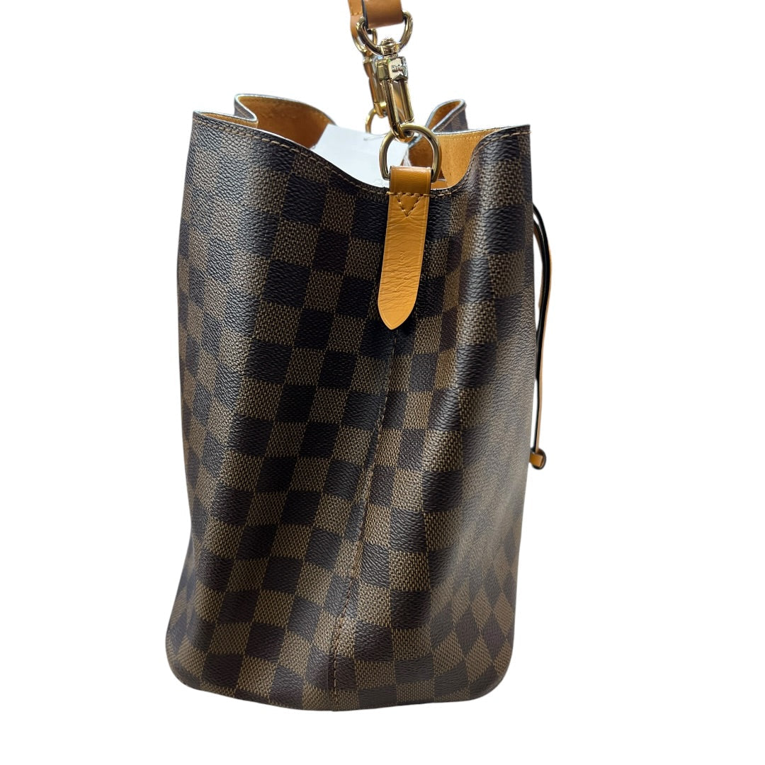 LOUIS VUITTON Damier Ebene NeoNoe BB Bucket Bag Brown Gold Hardware | Authentic Pre-Owned Luxury
