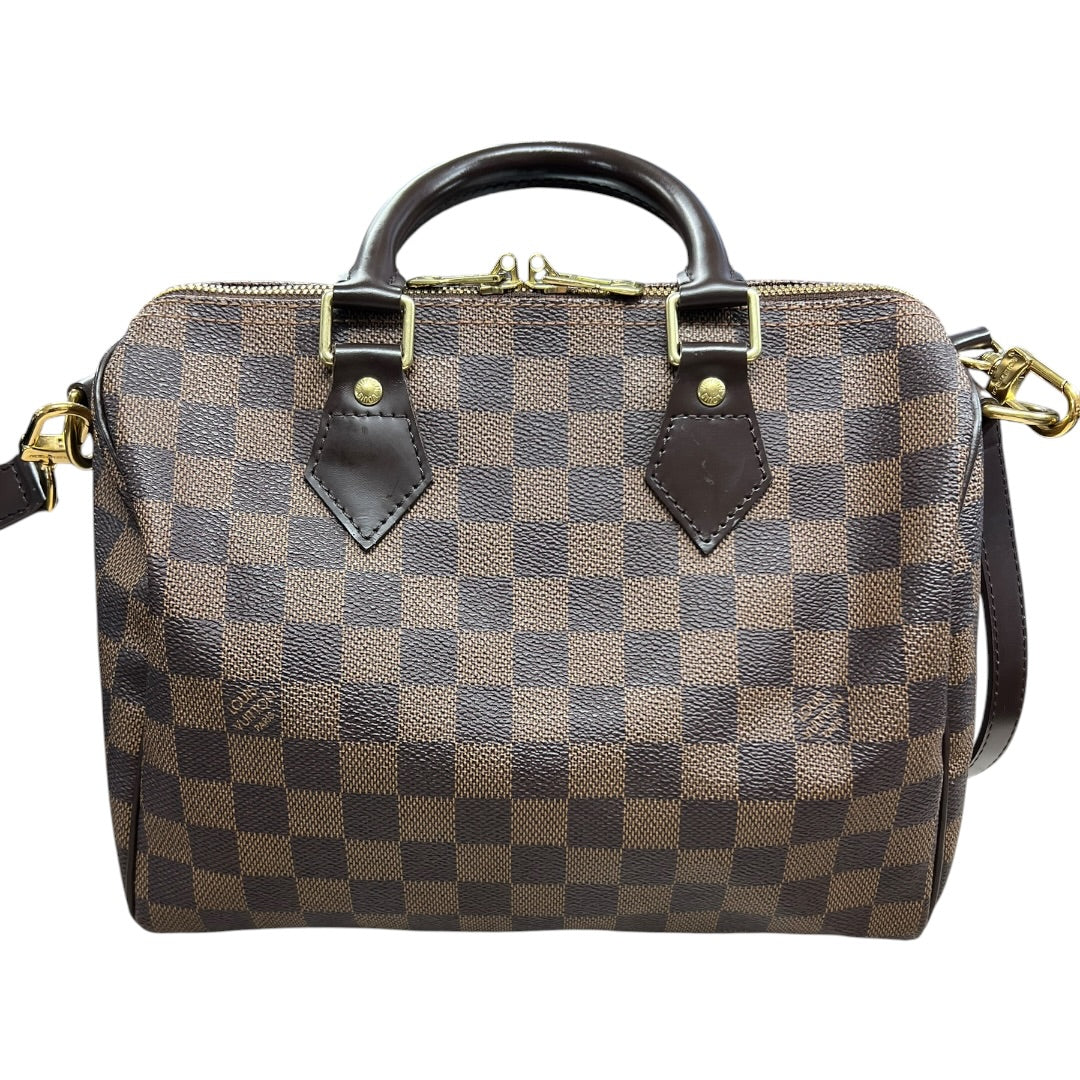 LOUIS VUITTON Damier Ebene Speedy 30 Handbag Brown Gold Hardware | Authentic Pre-Owned Luxury