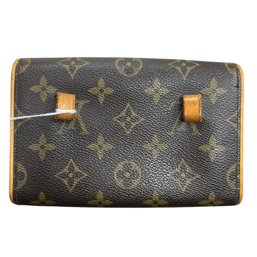LOUIS VUITTON Monogram Pochette Florentine Pouch Brown Gold Hardware | Authentic Pre-Owned Luxury