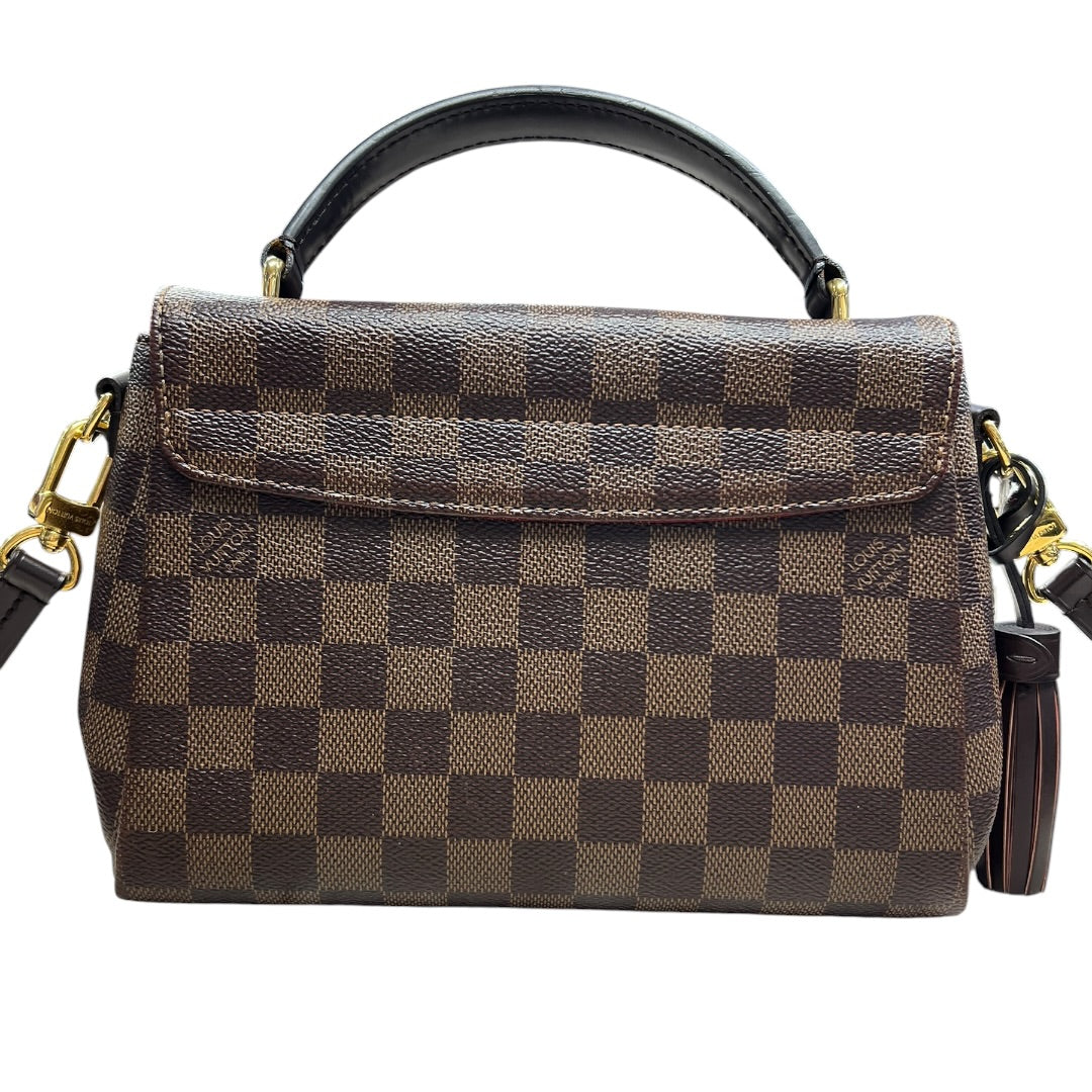 LOUIS VUITTON Damier Ebene Croisette Handbag Brown Gold Hardware | Authentic Pre-Owned Luxury
