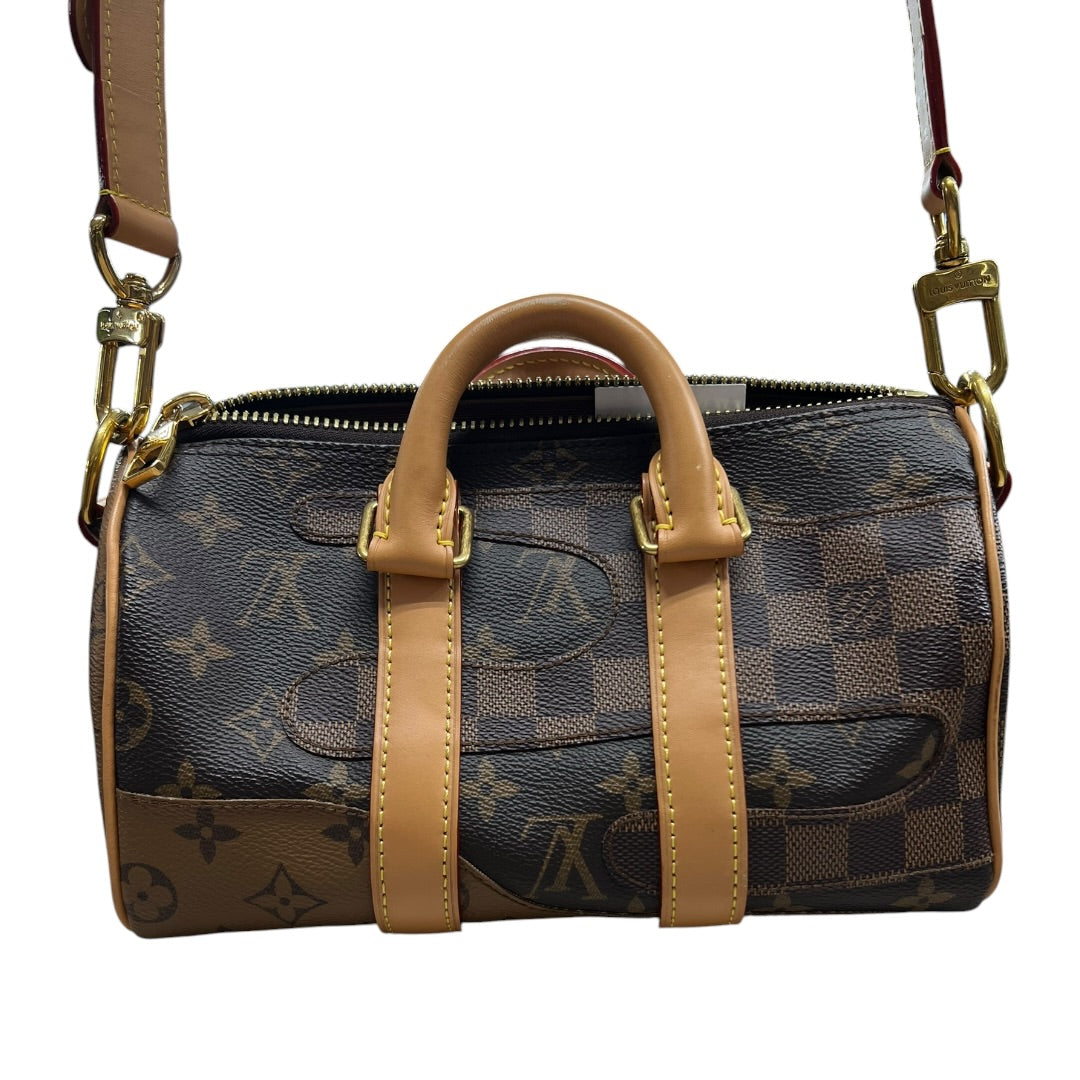 LOUIS VUITTON Monogram x Damier Giant Keepall XS Nigo Duffle Bag Brown Gold Hardware | Authentic Pre-Owned Luxury