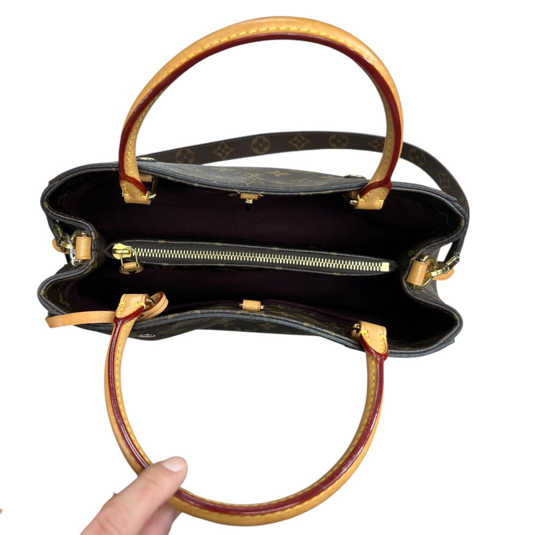 LOUIS VUITTON Monogram Montaigne MM Handbag Brown Gold Hardware | Authentic Pre-Owned Luxury