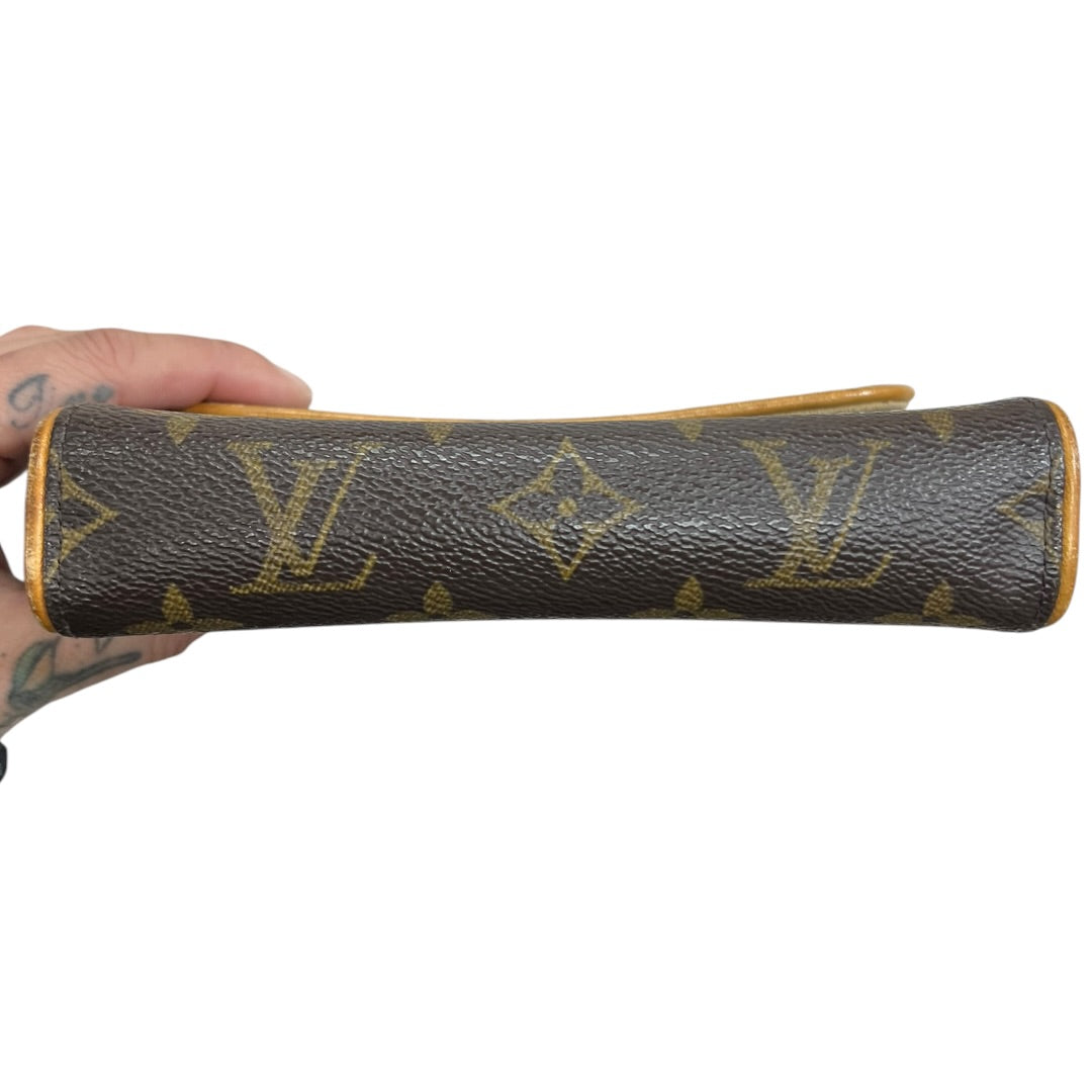 LOUIS VUITTON Monogram Pochette Florentine Pouch Brown Gold Hardware | Authentic Pre-Owned Luxury