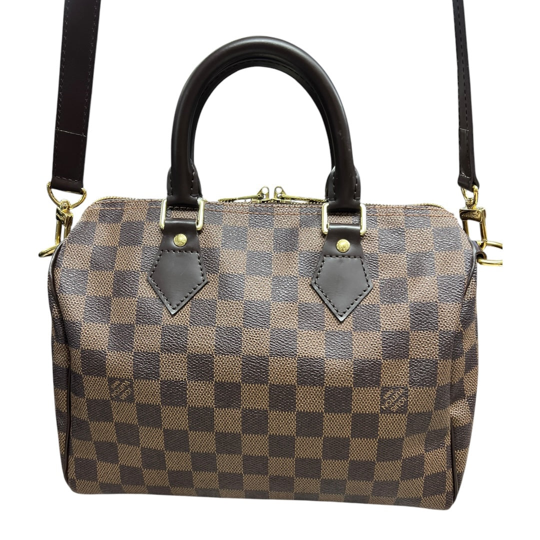 LOUIS VUITTON Damier Ebene Speedy 30 Handbag Brown Gold Hardware | Authentic Pre-Owned Luxury