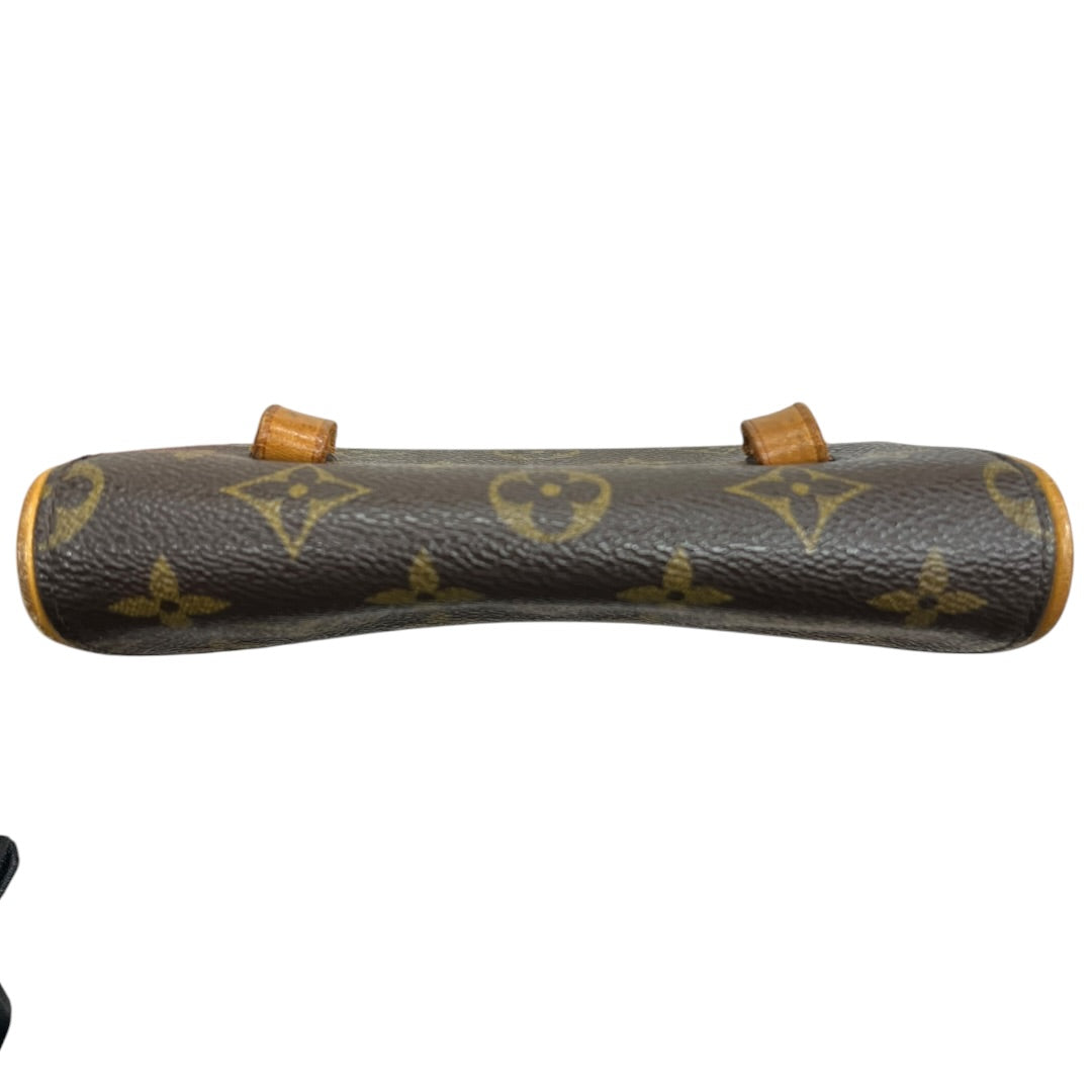 LOUIS VUITTON Monogram Pochette Florentine Pouch Brown Gold Hardware | Authentic Pre-Owned Luxury