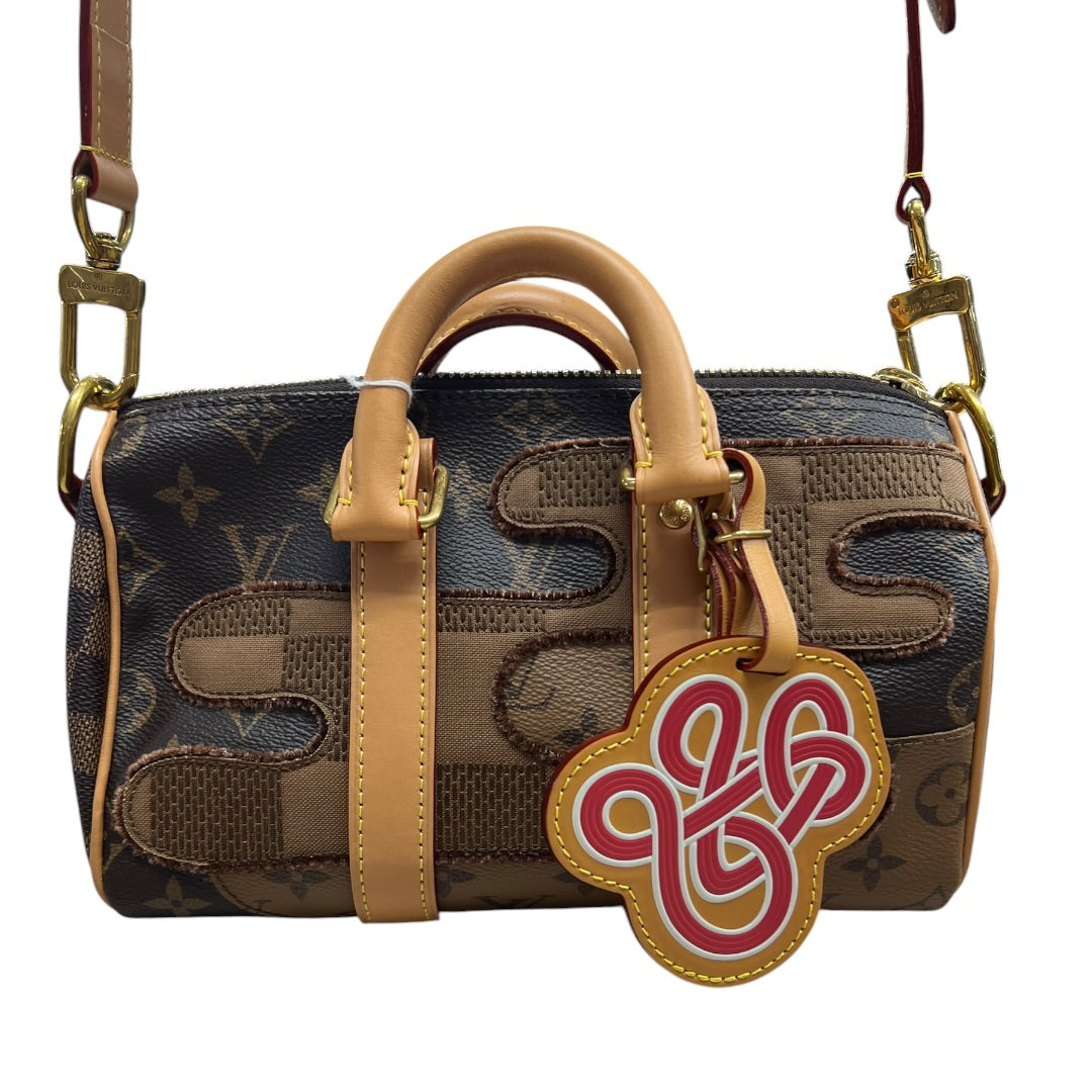 LOUIS VUITTON Monogram x Damier Giant Keepall XS Nigo Duffle Bag Brown Gold Hardware | Authentic Pre-Owned Luxury