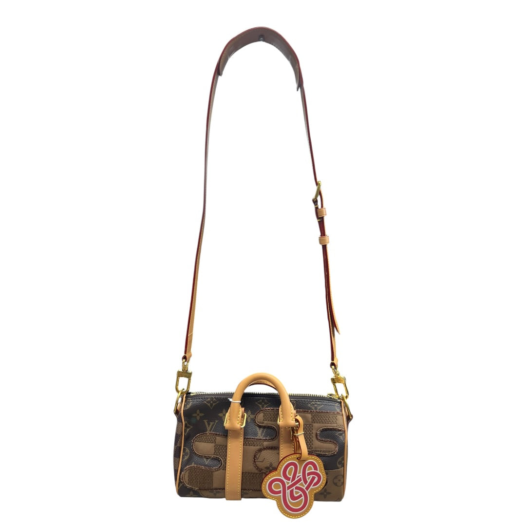 LOUIS VUITTON Monogram x Damier Giant Keepall XS Nigo Duffle Bag Brown Gold Hardware | Authentic Pre-Owned Luxury