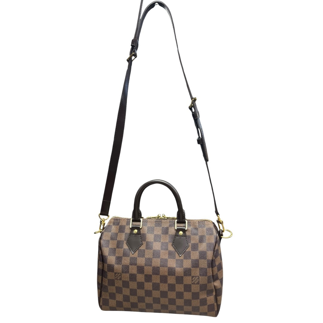 LOUIS VUITTON Damier Ebene Speedy 30 Handbag Brown Gold Hardware | Authentic Pre-Owned Luxury