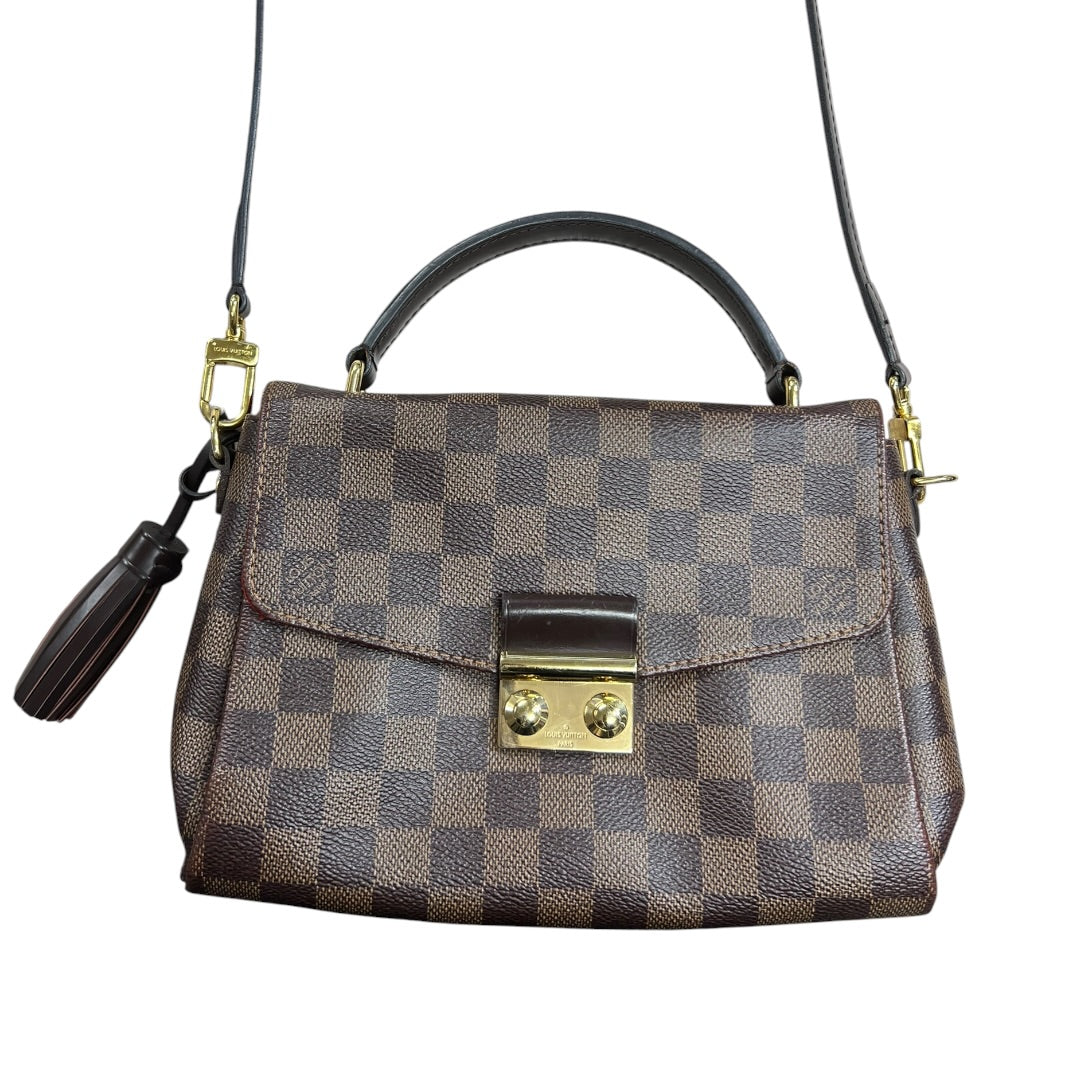 LOUIS VUITTON Damier Ebene Croisette Handbag Brown Gold Hardware | Authentic Pre-Owned Luxury