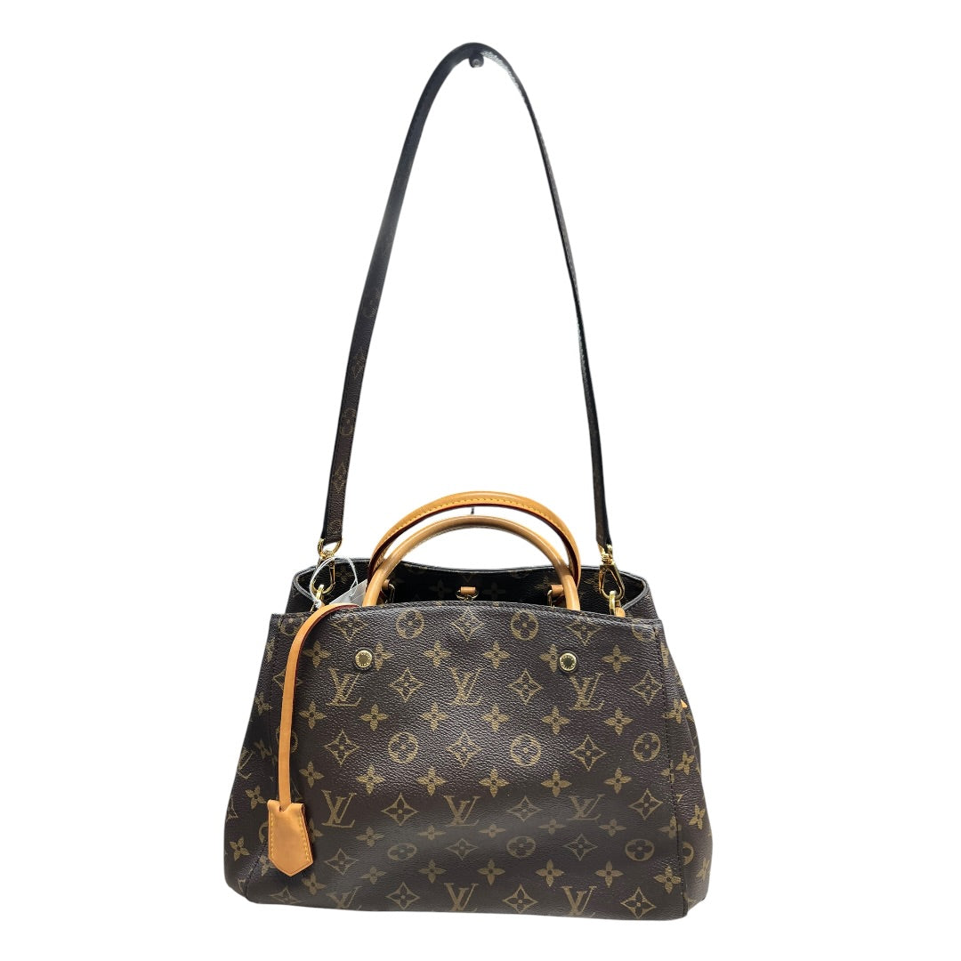 LOUIS VUITTON Monogram Montaigne MM Handbag Brown Gold Hardware | Authentic Pre-Owned Luxury