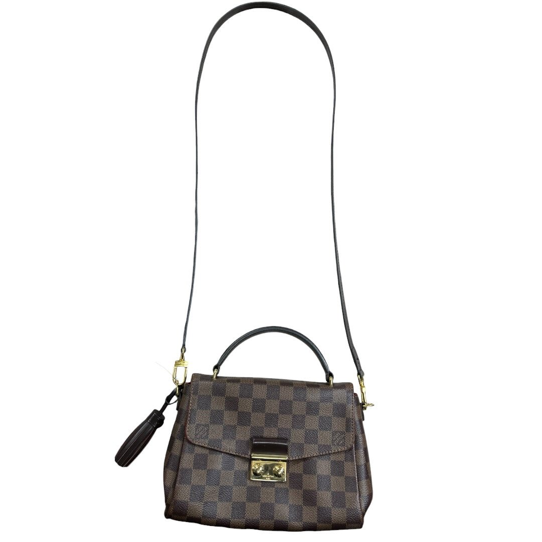LOUIS VUITTON Damier Ebene Croisette Handbag Brown Gold Hardware | Authentic Pre-Owned Luxury
