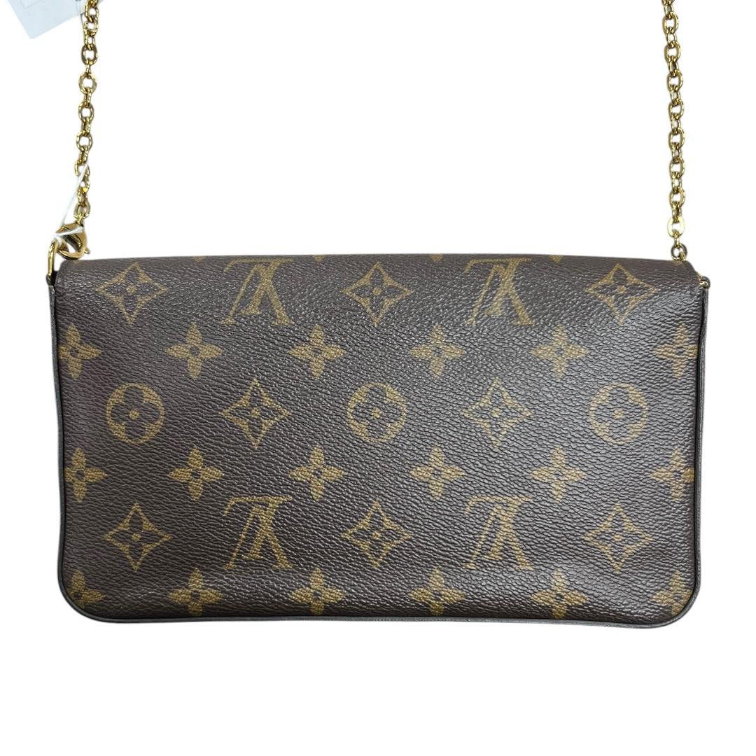 LOUIS VUITTON Monogram Felicie Pochette Chain Wallet Brown Gold Hardware | Authentic Pre-Owned Luxury