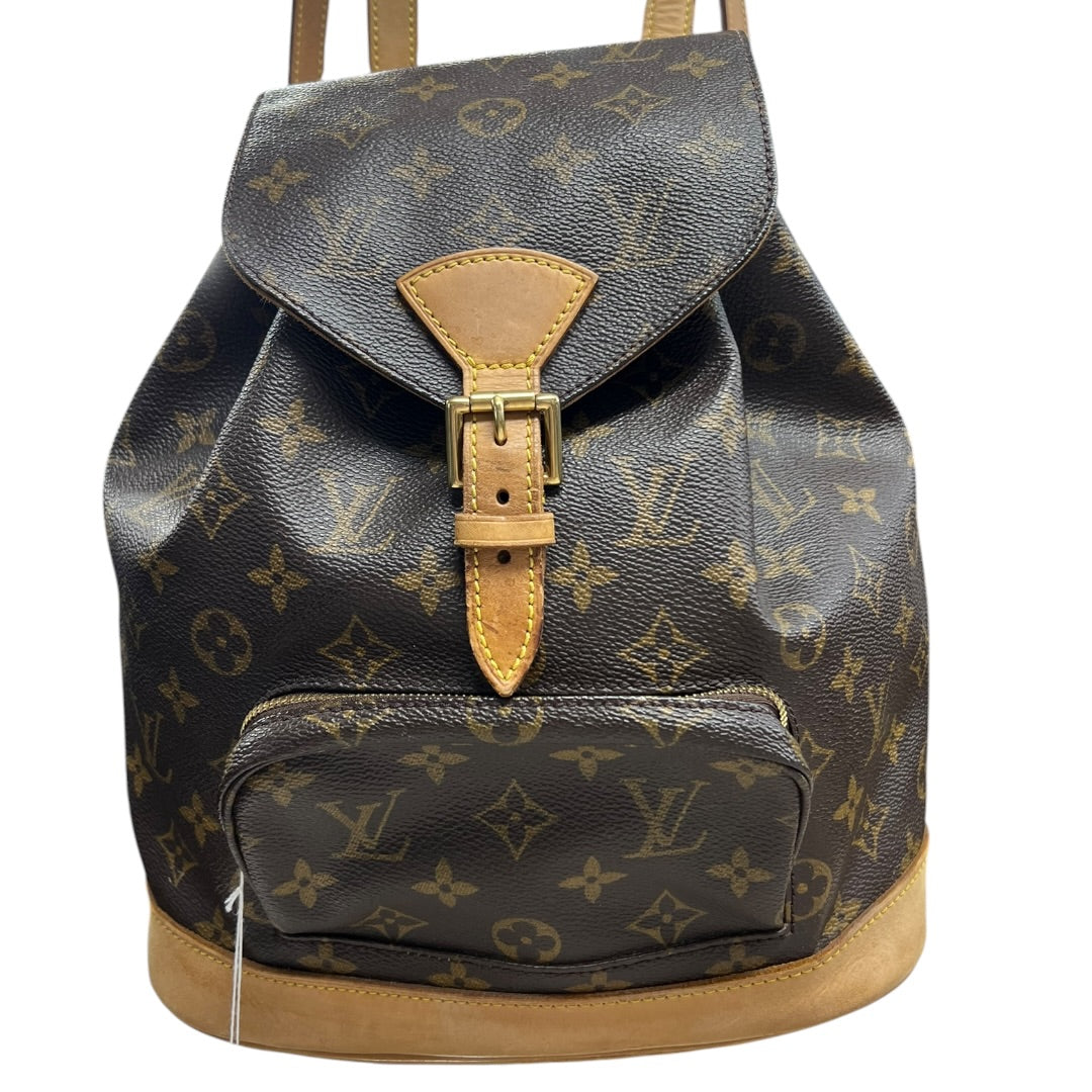 LOUIS VUITTON Monogram Montsouris MM Backpack Brown Gold Hardware | Authentic Pre-Owned Luxury