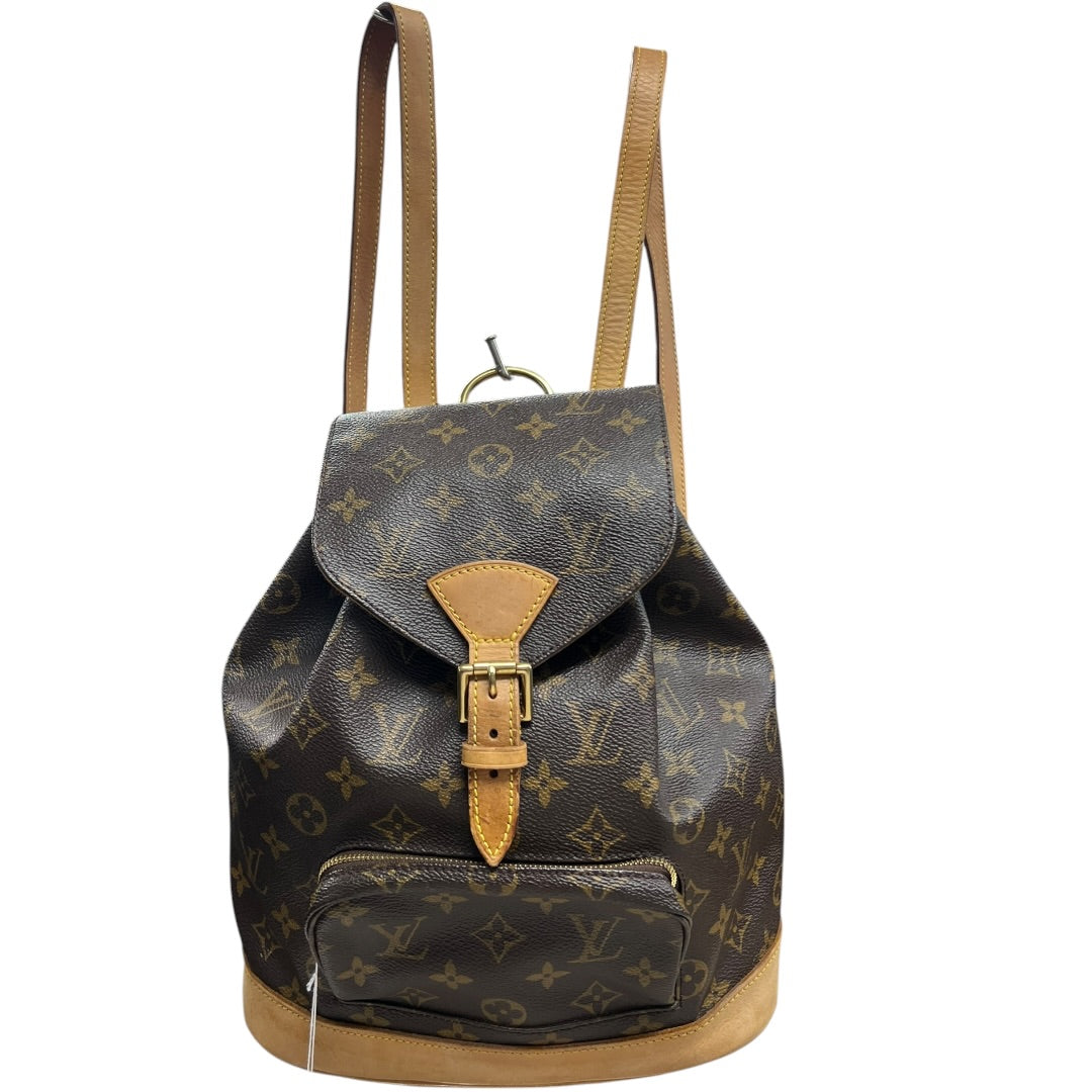 LOUIS VUITTON Monogram Montsouris MM Backpack Brown Gold Hardware | Authentic Pre-Owned Luxury