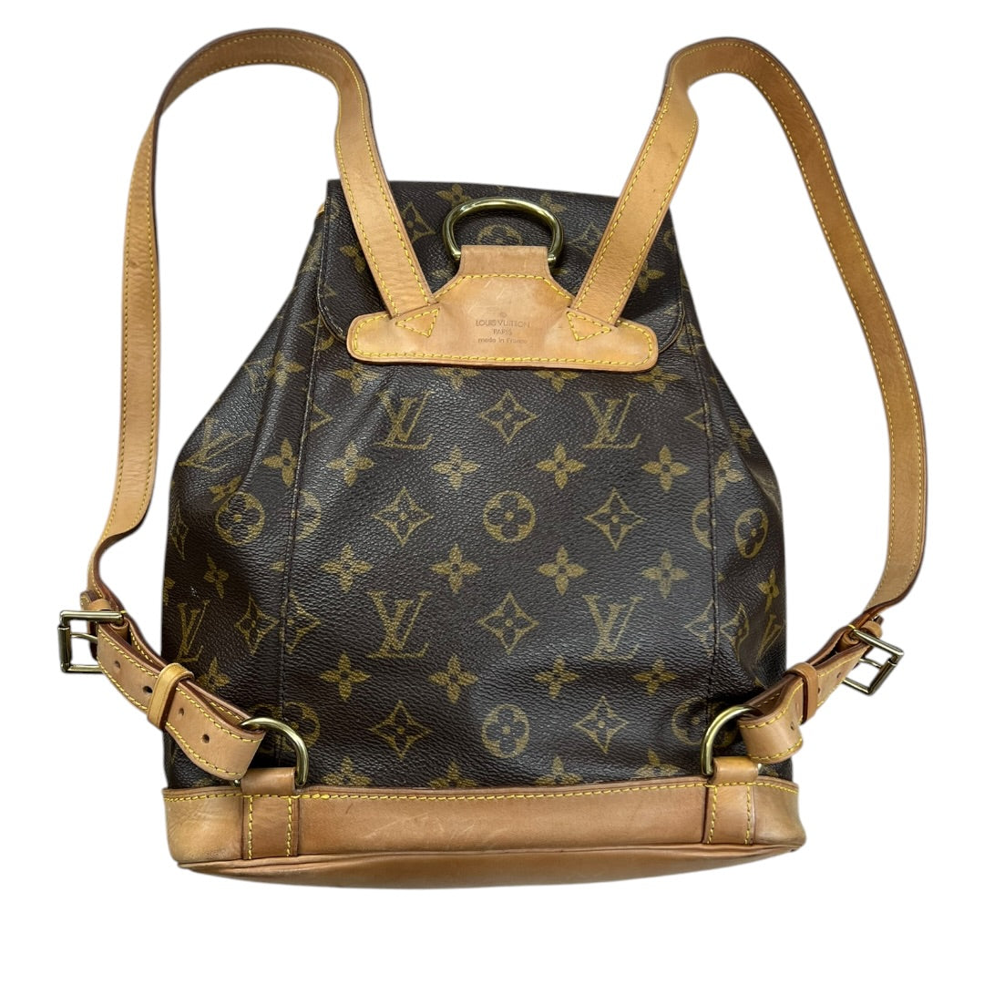 LOUIS VUITTON Monogram Montsouris MM Backpack Brown Gold Hardware | Authentic Pre-Owned Luxury