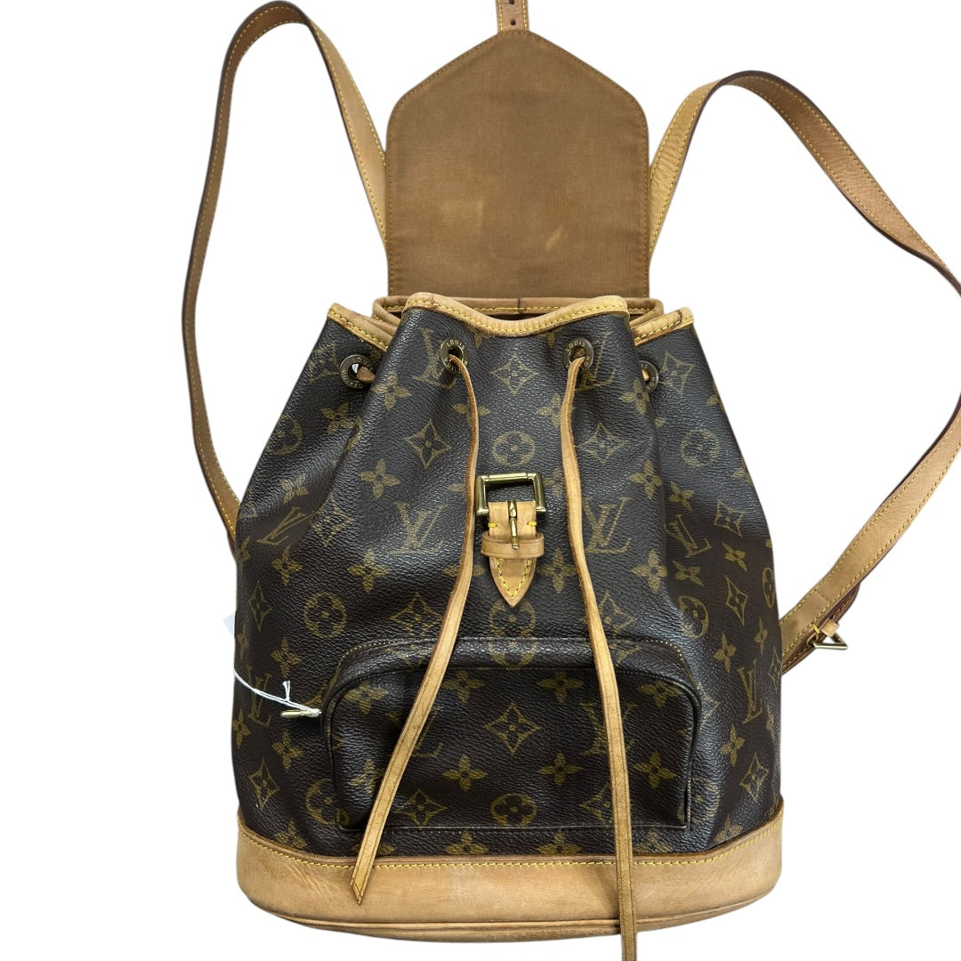 LOUIS VUITTON Monogram Montsouris MM Backpack Brown Gold Hardware | Authentic Pre-Owned Luxury