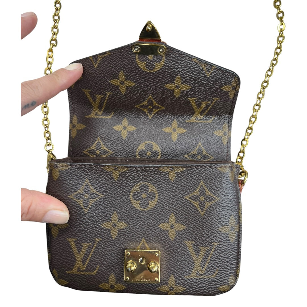LOUIS VUITTON Monogram Pochette Metis Crossbody Bag Brown Gold Hardware | Authentic Pre-Owned Luxury