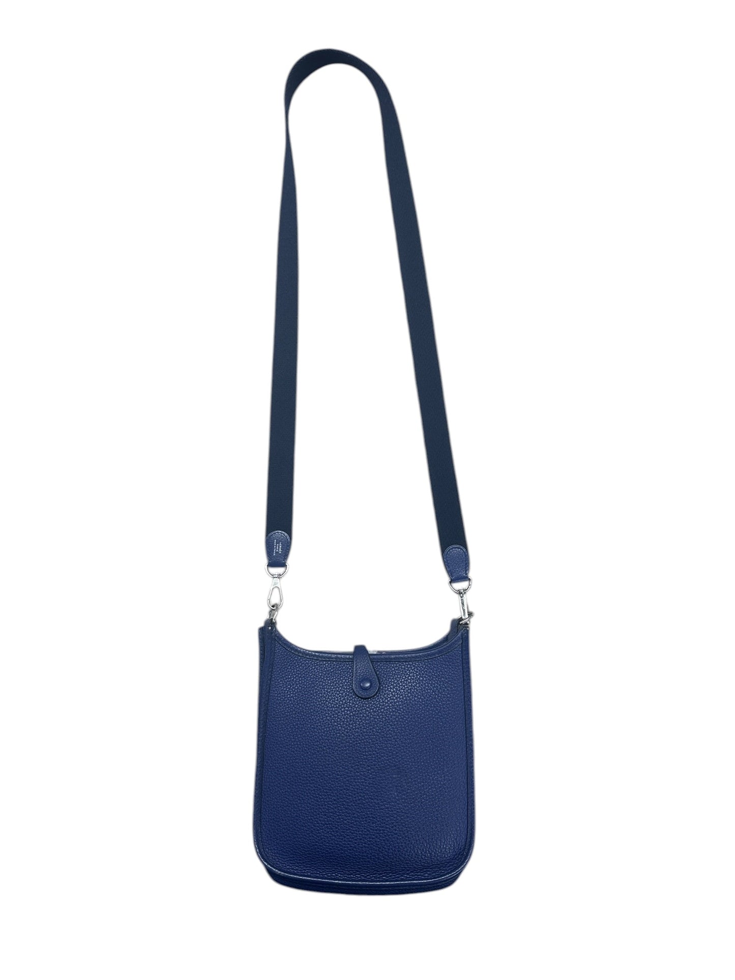 HERMES Togo Evelyne TPM Crossbody Bag Bleu Saphir Silver Hardware | Authentic Pre-Owned Luxury