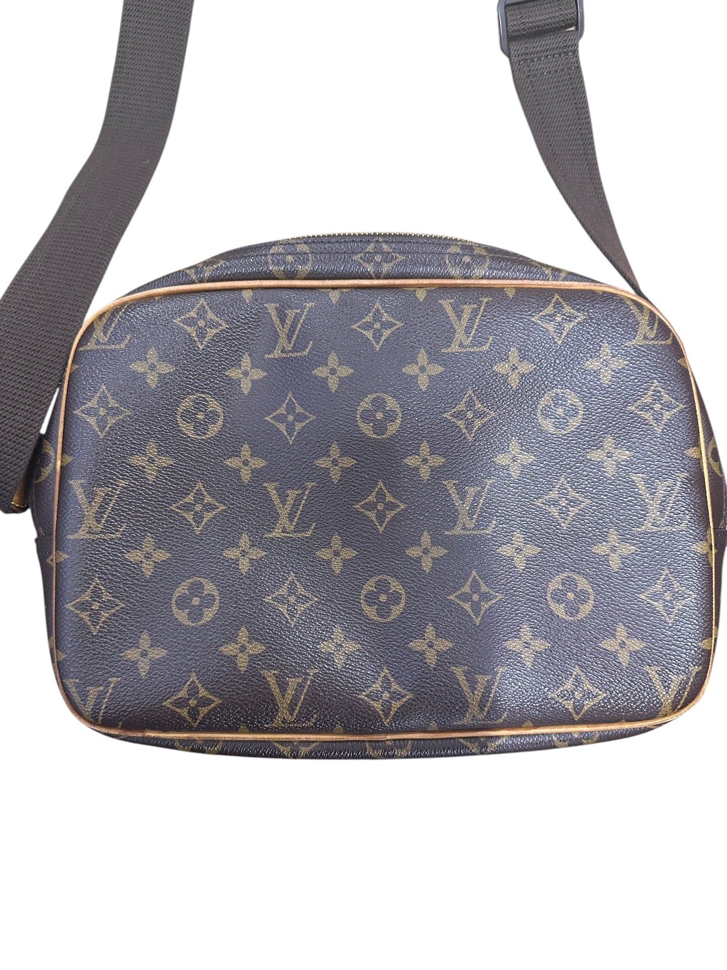 LOUIS VUITTON Monogram Reporter PM Crossbody Bag Brown Gold Hardware | Authentic Pre-Owned Luxury