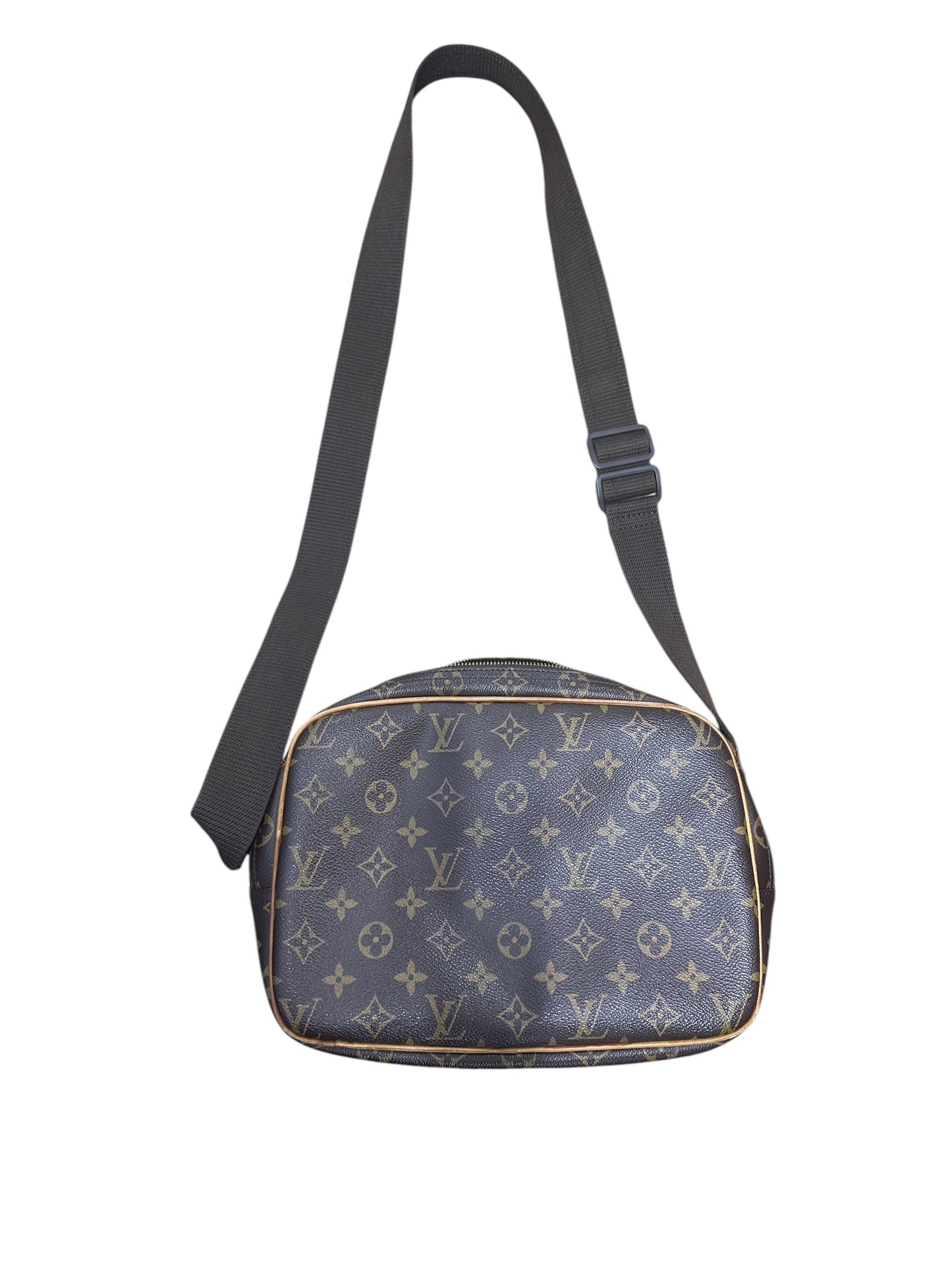 LOUIS VUITTON Monogram Reporter PM Crossbody Bag Brown Gold Hardware | Authentic Pre-Owned Luxury