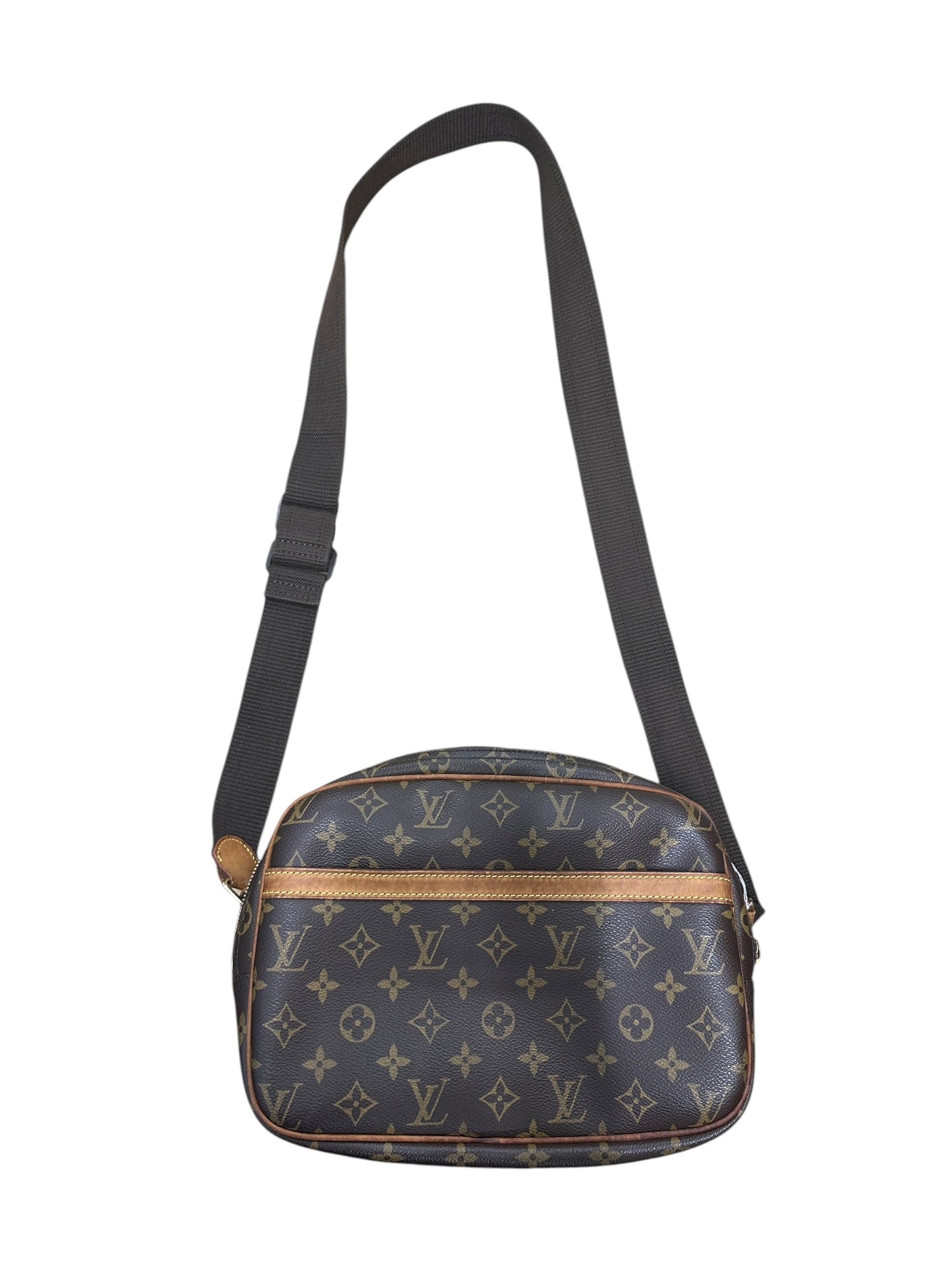 LOUIS VUITTON Monogram Reporter PM Crossbody Bag Brown Gold Hardware | Authentic Pre-Owned Luxury