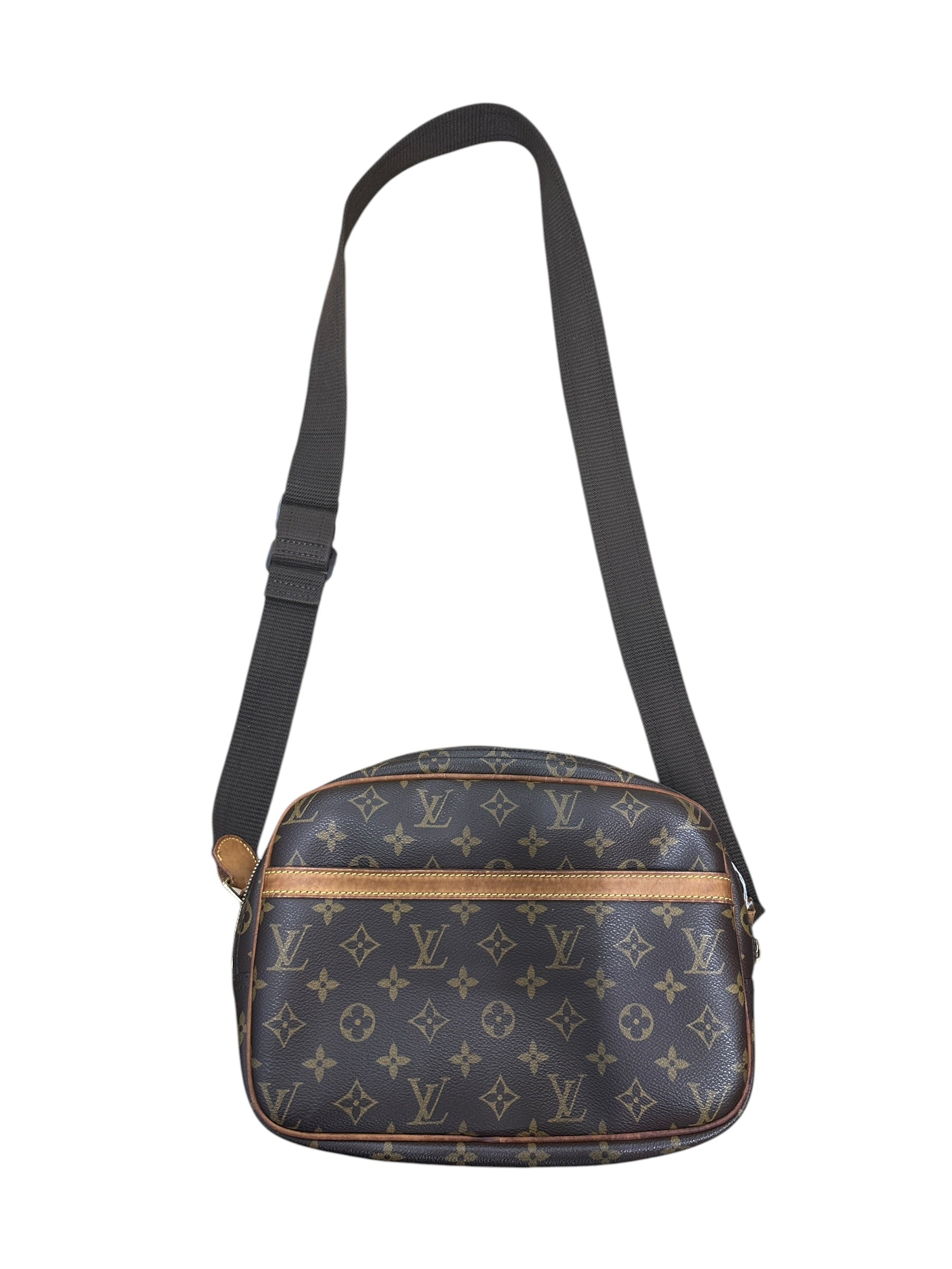LOUIS VUITTON Monogram Reporter PM Crossbody Bag Brown Gold Hardware | Authentic Pre-Owned Luxury