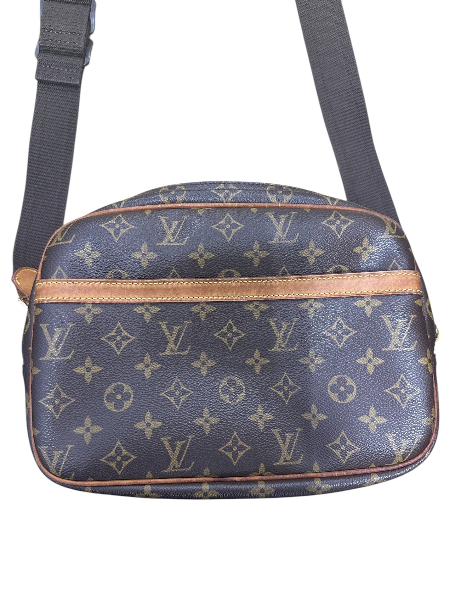 LOUIS VUITTON Monogram Reporter PM Crossbody Bag Brown Gold Hardware | Authentic Pre-Owned Luxury