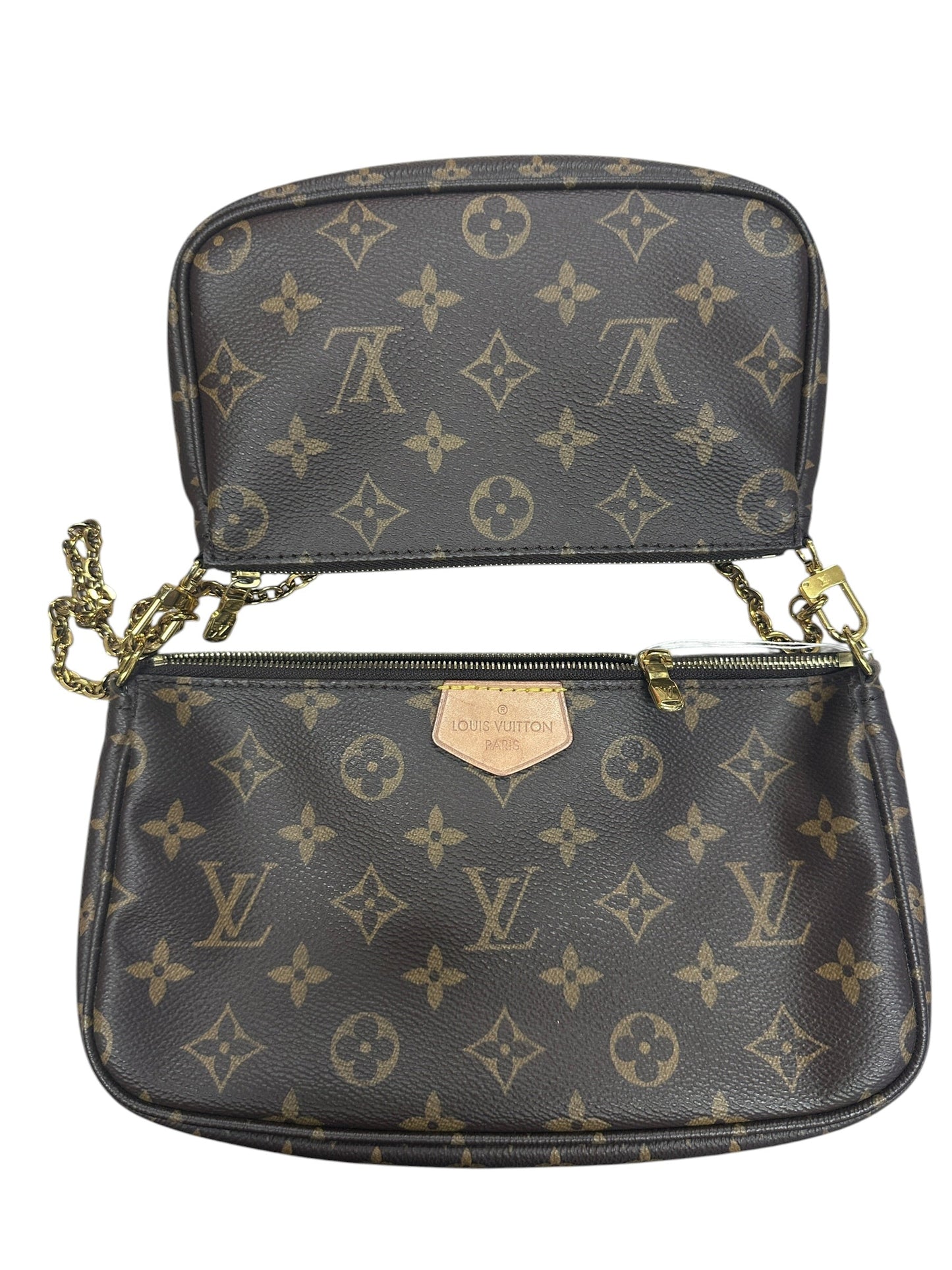 LOUIS VUITTON Monogram Multi Pochette Accessoires Crossbody Bag Brown Khaki Gold Hardware | Authentic Pre-Owned Luxury