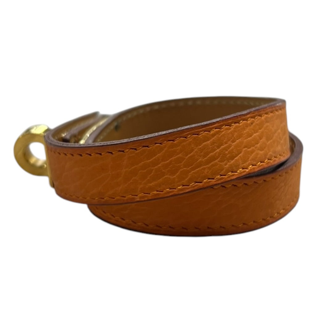 HERMES Kelly Double Tour Bracelet Orange Leather Gold Hardware | Authentic Pre-Owned Luxury