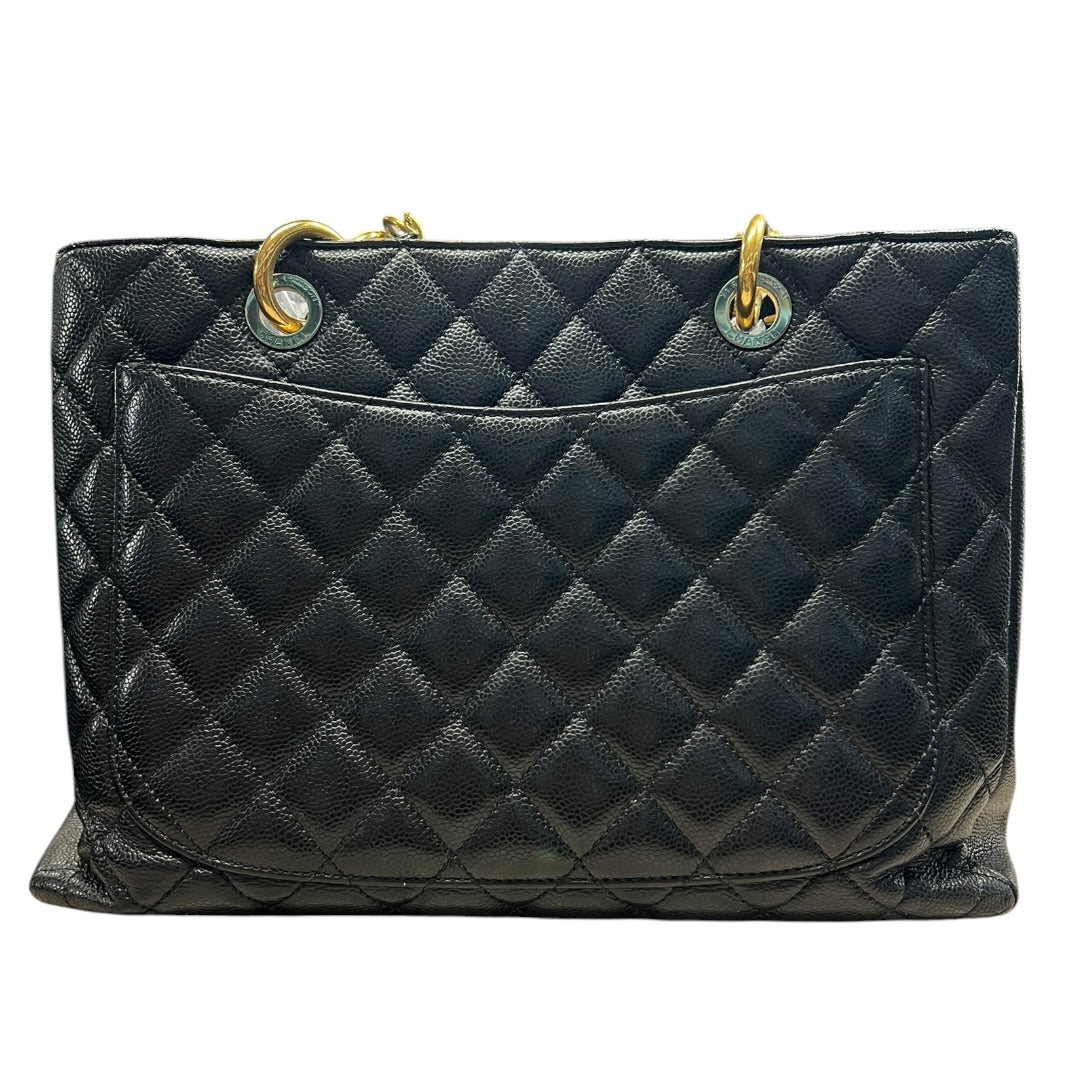 CHANEL Caviar Grand Shopping Tote GST Shoulder Bag Black Gold Hardware | Authentic Pre-Owned Luxury