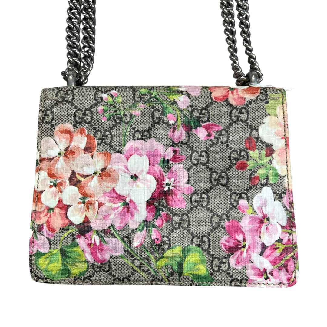 GUCCI GG Supreme Blooms Dionysus Shoulder Bag Mini Beige Silver Hardware | Authentic Pre-Owned Luxury