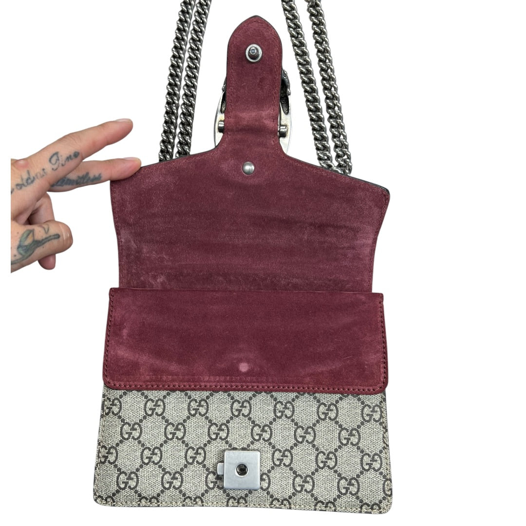 GUCCI GG Supreme Blooms Dionysus Shoulder Bag Mini Beige Silver Hardware | Authentic Pre-Owned Luxury