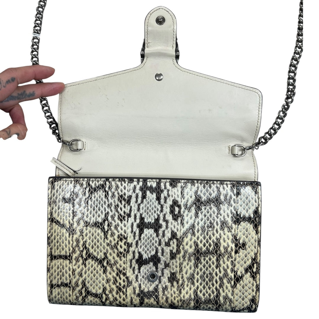 GUCCI Python Print Leather Dionysus Chain Wallet Crossbody Natural Silver Hardware | Authentic Pre-Owned Luxury