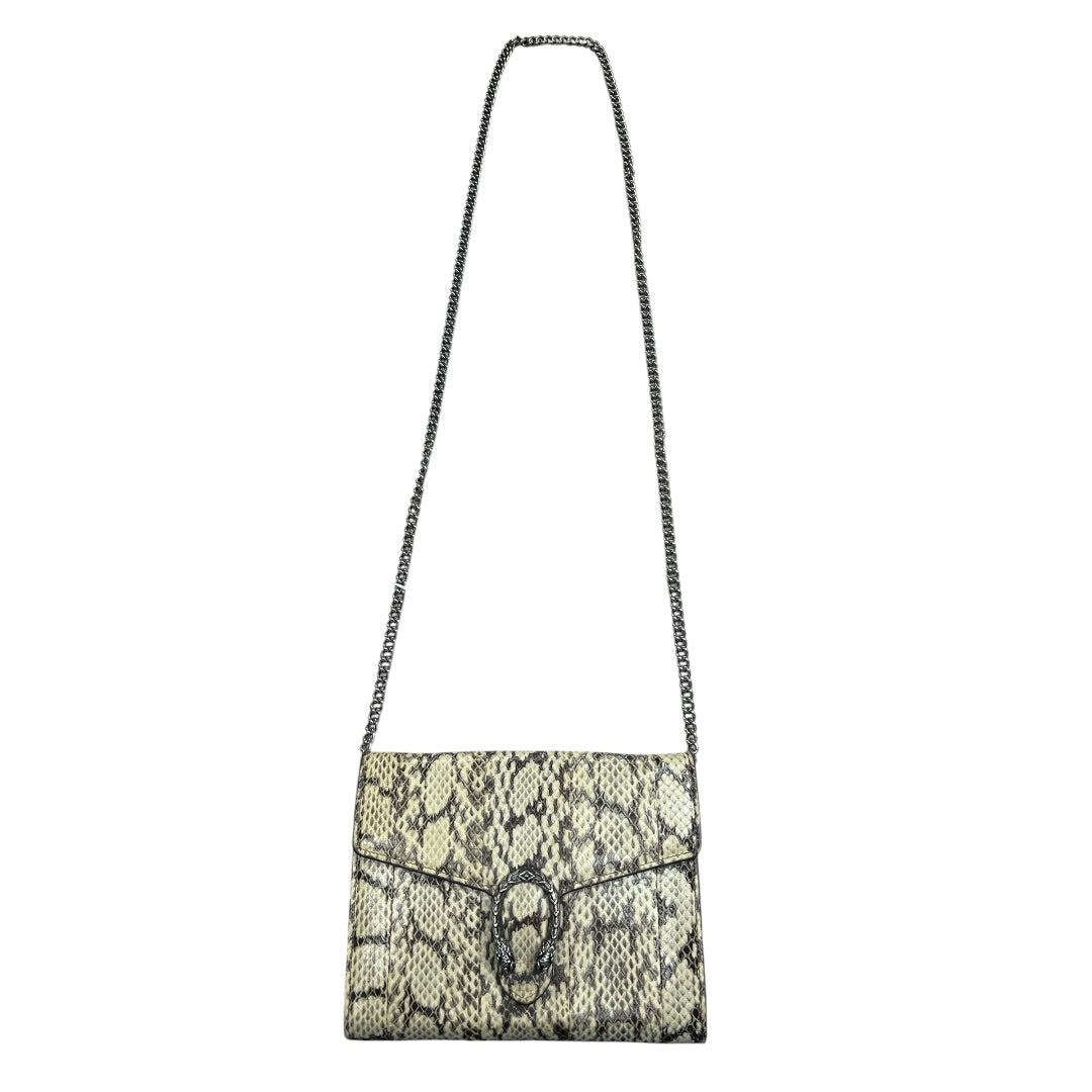 GUCCI Python Print Leather Dionysus Chain Wallet Crossbody Natural Silver Hardware | Authentic Pre-Owned Luxury