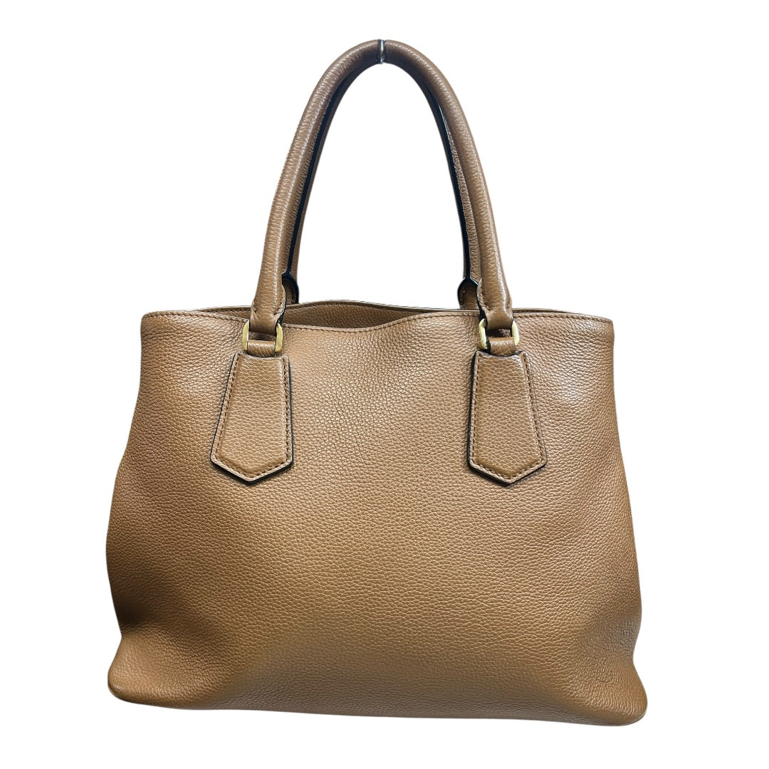 PRADA Vitello Daino Leather 2Way Tote Shoulder Bag Caramel Gold Hardware | Authentic Pre-Owned Luxury