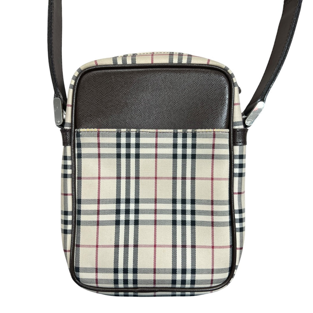 BURBERRY Nova Check Crossbody Bag Beige Silver Hardware | Authentic Pre-Owned Luxury