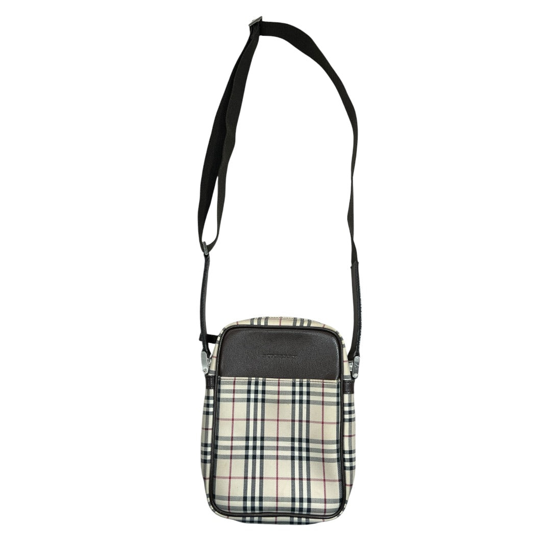BURBERRY Nova Check Crossbody Bag Beige Silver Hardware | Authentic Pre-Owned Luxury