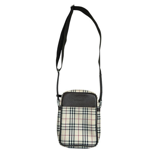 BURBERRY Nova Check Crossbody Bag Beige Silver Hardware | Authentic Pre-Owned Luxury
