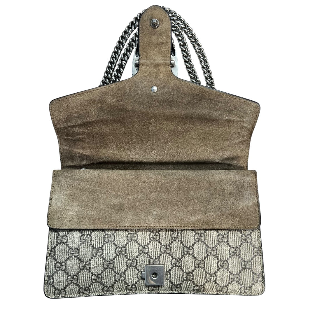 GUCCI GG Supreme Dionysus Small Shoulder Bag Beige Silver Hardware | Authentic Pre-Owned Luxury