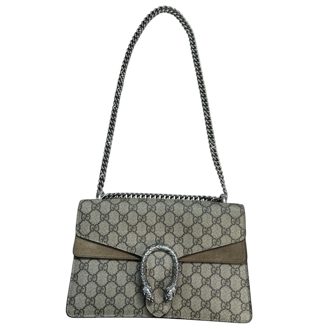GUCCI GG Supreme Dionysus Small Shoulder Bag Beige Silver Hardware | Authentic Pre-Owned Luxury