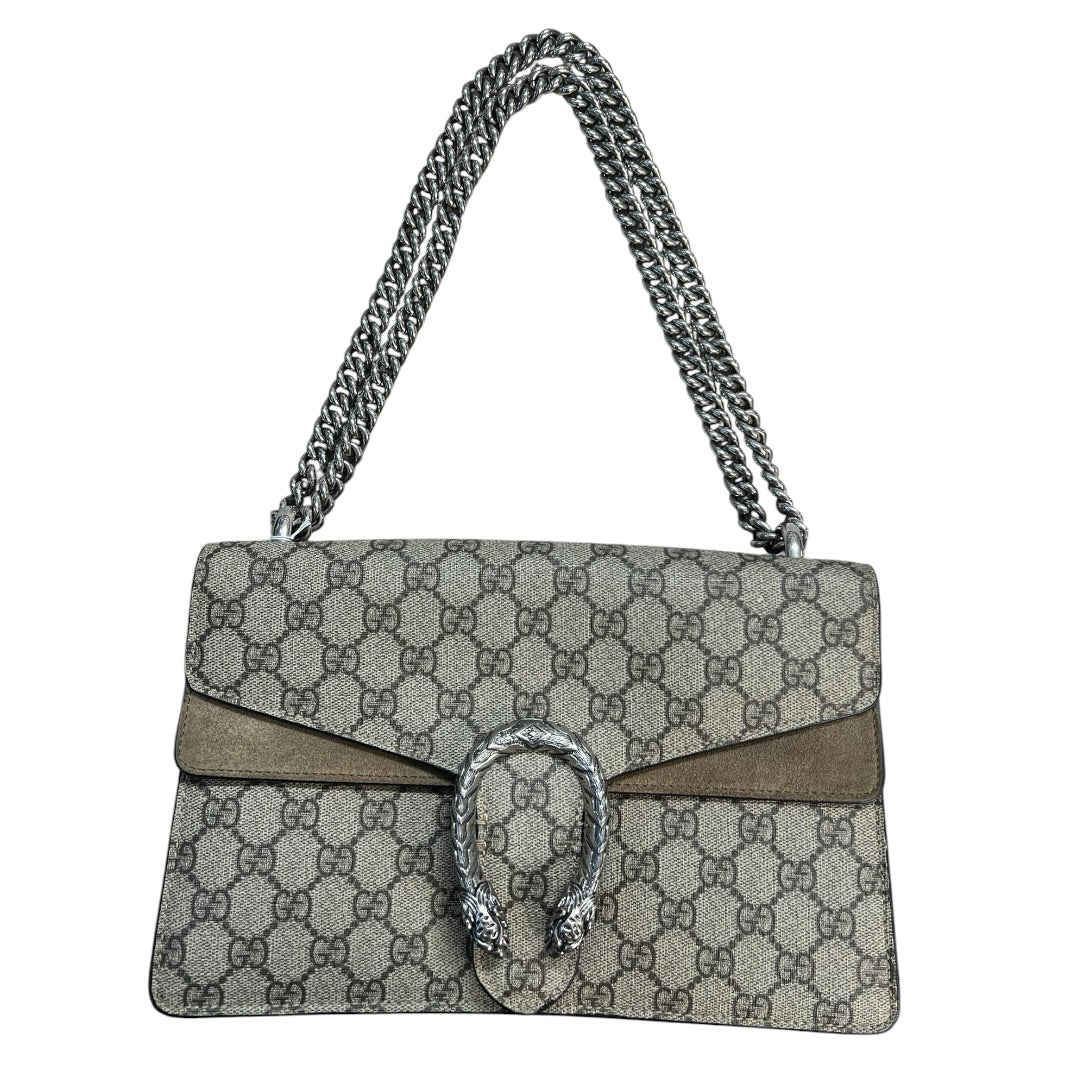 GUCCI GG Supreme Dionysus Small Shoulder Bag Beige Silver Hardware | Authentic Pre-Owned Luxury