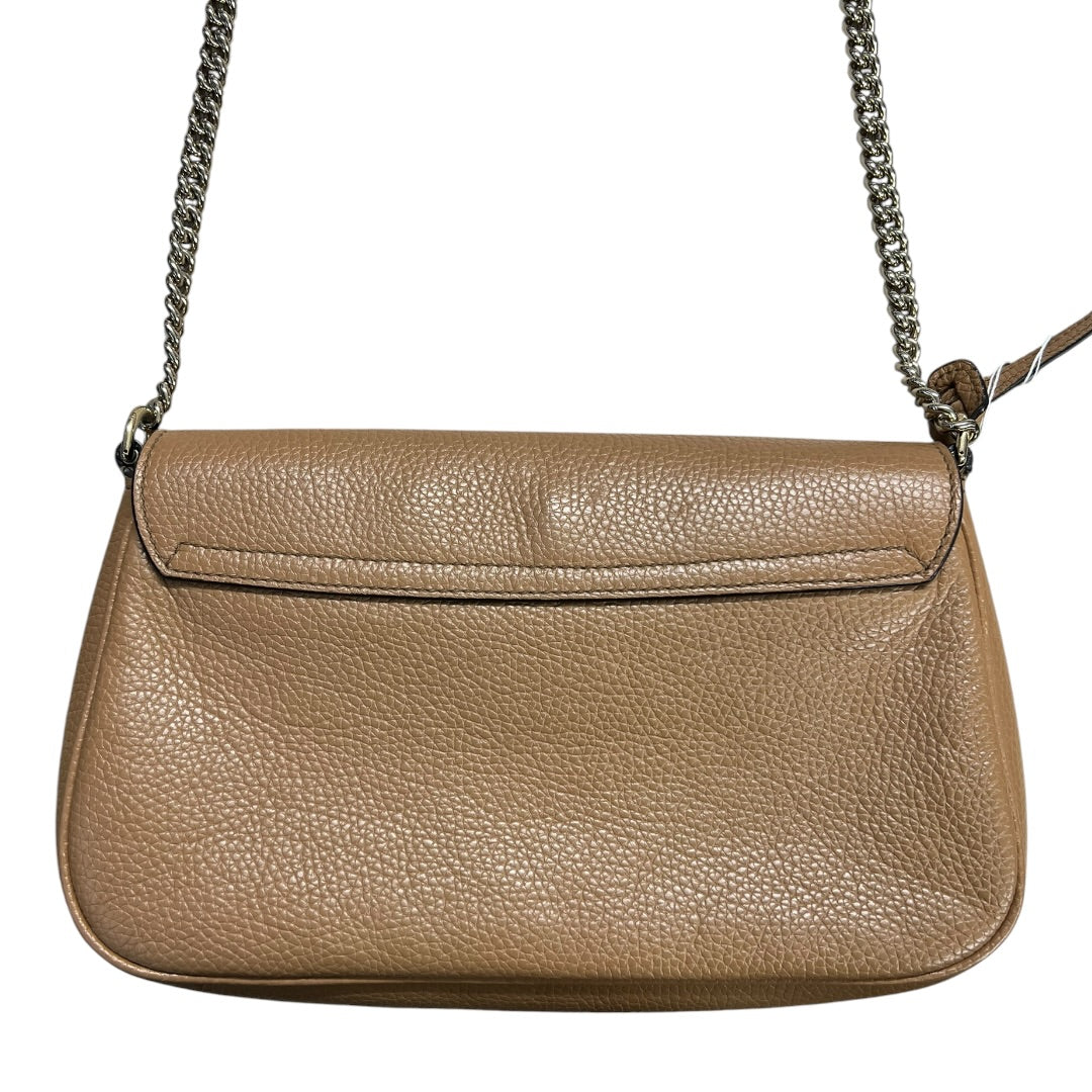 GUCCI Pebbled Leather Soho Chain Shoulder Bag Beige Gold Hardware | Authentic Pre-Owned Luxury