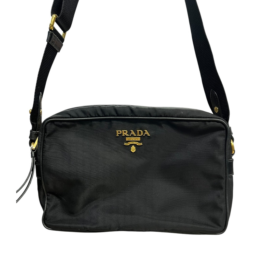 PRADA Tessuto Nylon Camera Shoulder Bag Black Gold Hardware | Authentic Pre-Owned Luxury