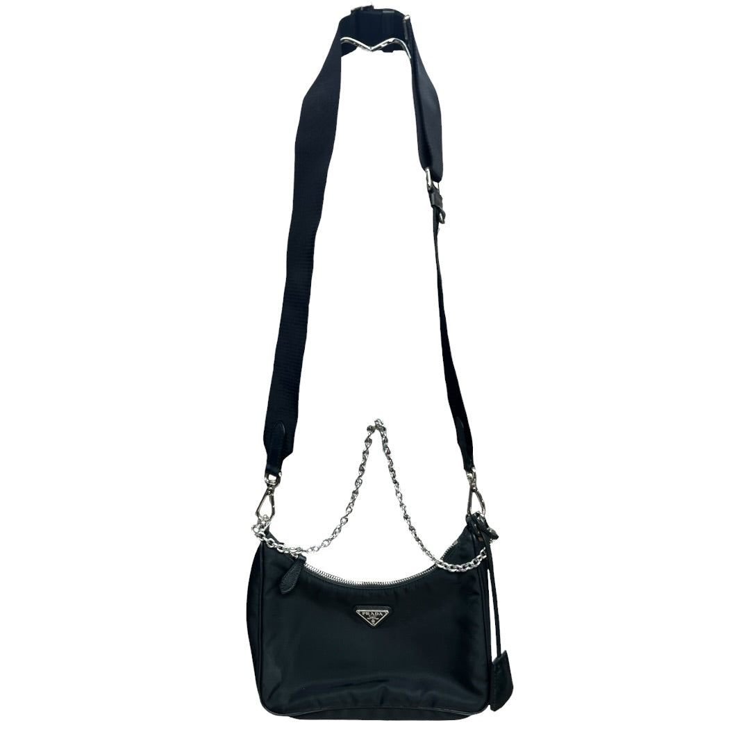 PRADA Re-Nylon Re-Edition 2005 Shoulder Bag Black Silver Hardware | Authentic Pre-Owned Luxury