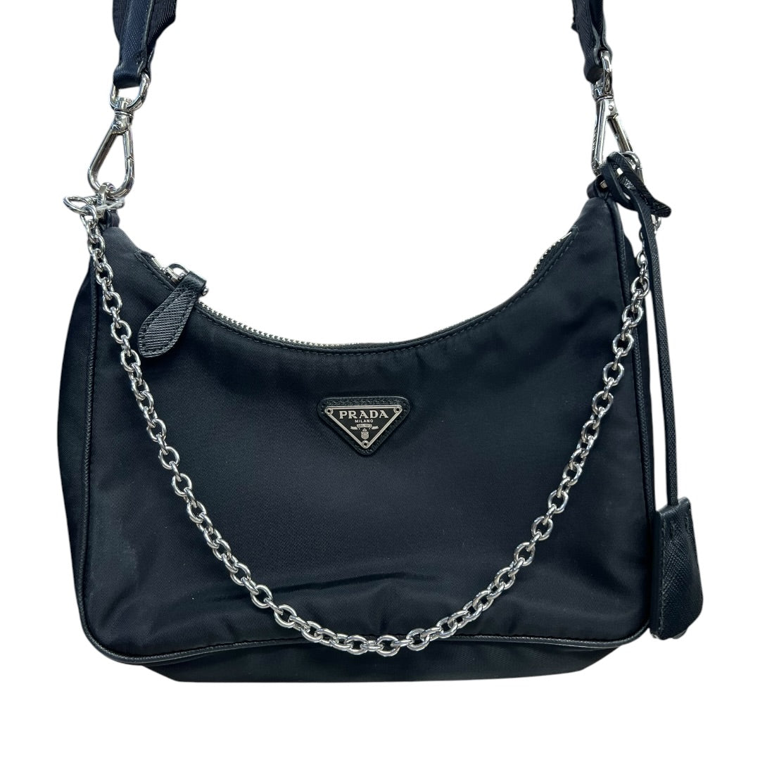 PRADA Re-Nylon Re-Edition 2005 Shoulder Bag Black Silver Hardware | Authentic Pre-Owned Luxury