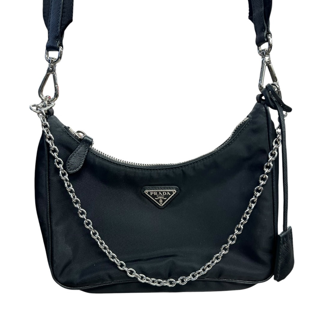 PRADA Re-Nylon Re-Edition 2005 Shoulder Bag Black Silver Hardware | Authentic Pre-Owned Luxury