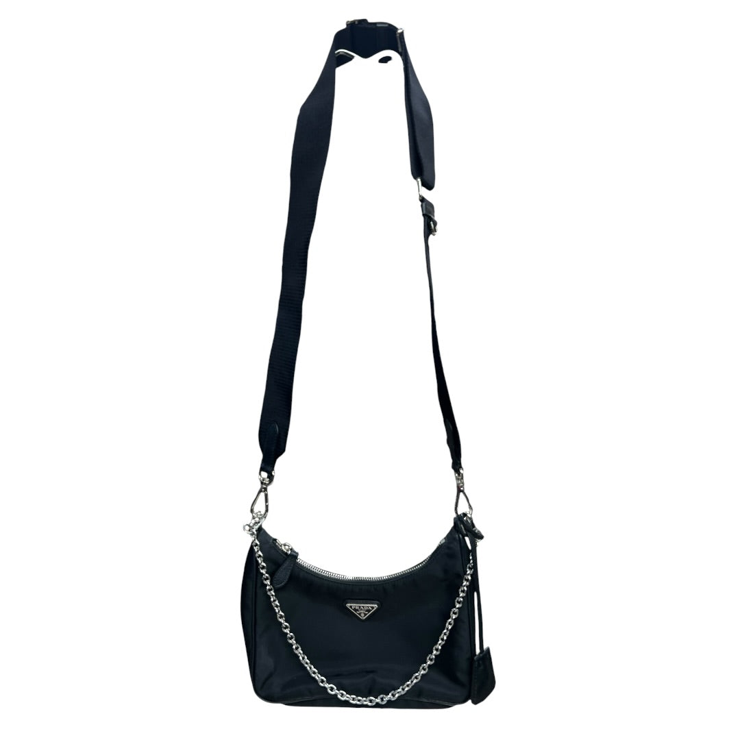 PRADA Re-Nylon Re-Edition 2005 Shoulder Bag Black Silver Hardware | Authentic Pre-Owned Luxury