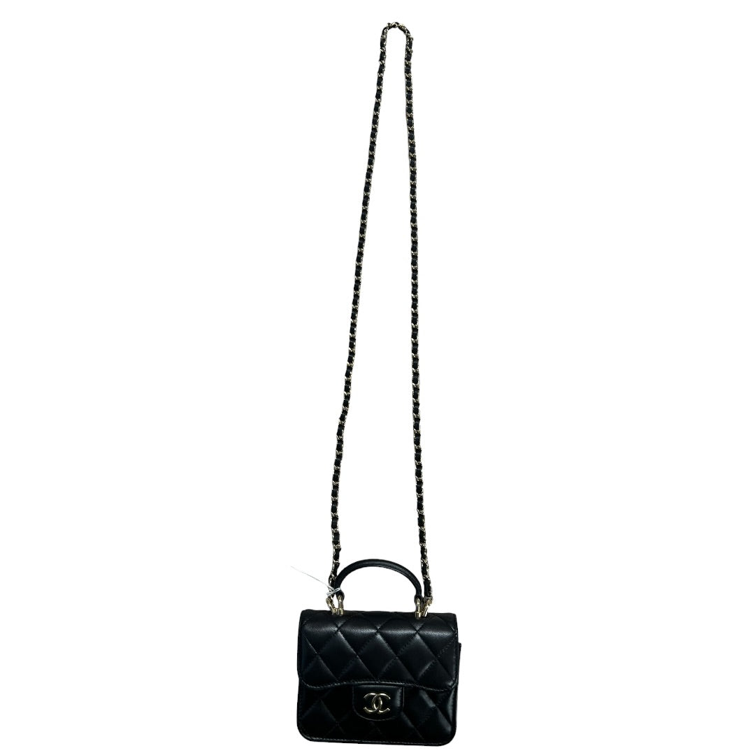 CHANEL Lambskin Mini Flap Handbag Black Gold Hardware | Authentic Pre-Owned Luxury
