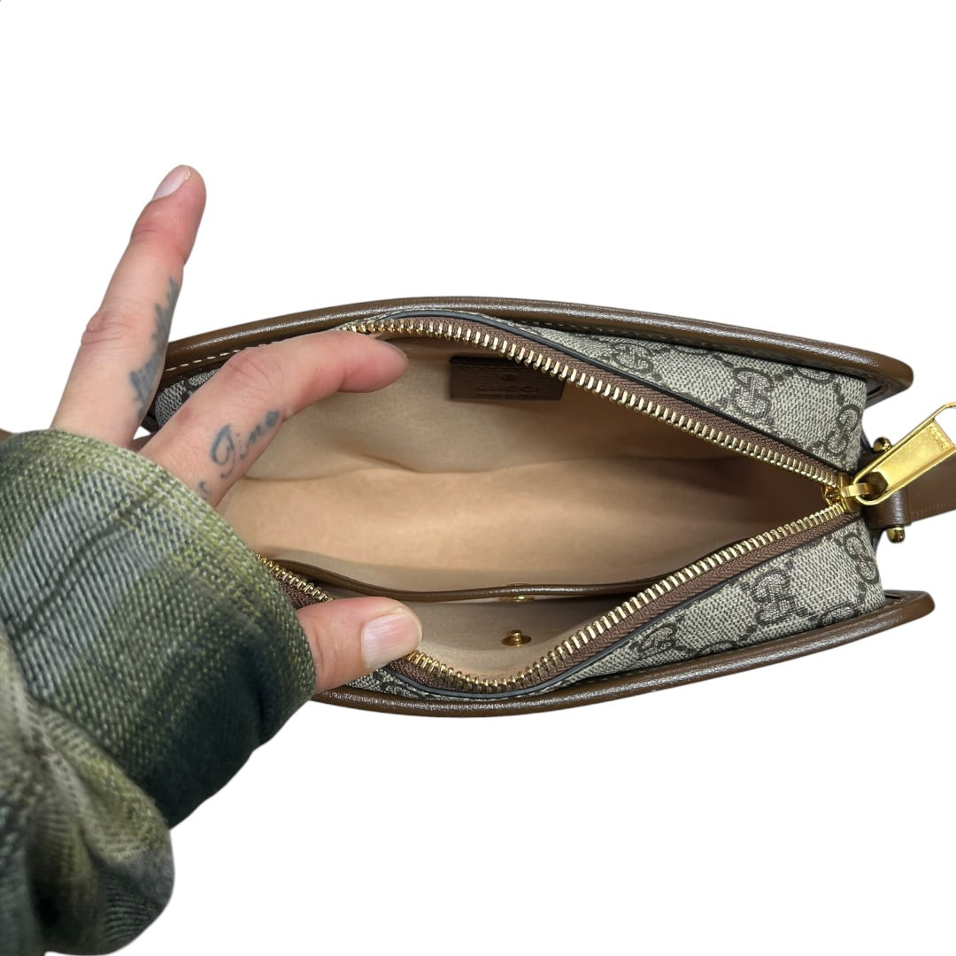 GUCCI GG Supreme Interlocking G Mini Shoulder Bag Beige Gold Hardware | Authentic Pre-Owned Luxury