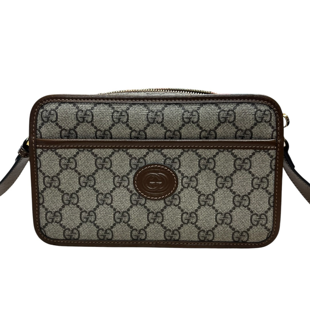 GUCCI GG Supreme Interlocking G Mini Shoulder Bag Beige Gold Hardware | Authentic Pre-Owned Luxury